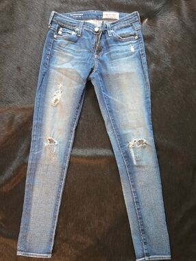 AG Adriano Goldschmied Distressed Blue Skinny Jeans